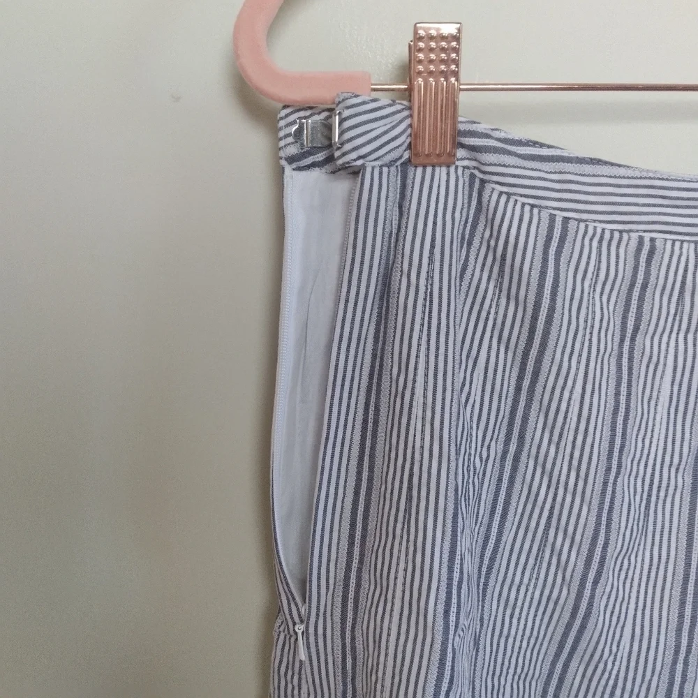 Talbots Vintage Striped Cotton A Line Knee Length Skirt Size 6 Petite